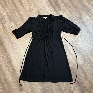 Speechless Black Midi Dress with Ruffle Detail